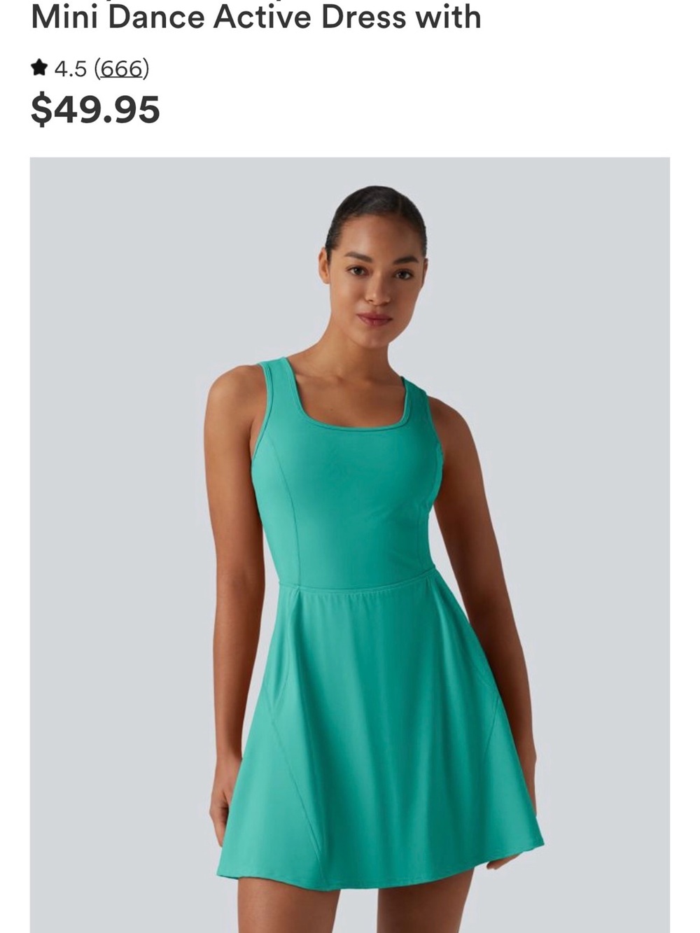 HALARA Teal Mini Dance Active Dress
